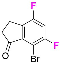 7-bromo-4,6-difluoro-2,3-dihydro-1H-inden-1-one chemical structure